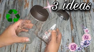 NUNCA más tires un FRASCO 3 ideas geniales 😱 Manualidades con RECICLAJE  DIY  Reciclagem decoração [upl. by Neelrahs198]