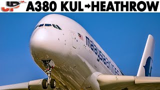 Airbus A380 Full Cockpit Flight Kuala Lumpur to London Heathrow  Malaysia Airlines [upl. by Attebasile]