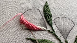 Elegant flower designhand embroiderylatest hand embroidery tutorial [upl. by Georgeanna]