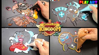 Cookie Run Kingdom Pancake art Espresso Cookie Milk Cookie Gumiho Cookie Pancake art Challenge [upl. by Eiclehc]