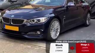 250HP BMW 420i GRANCOUPE F36 STOCK 184HP VS STAGE 1 TUNED ACCELERATION  BERKPerformance [upl. by Eiloj983]