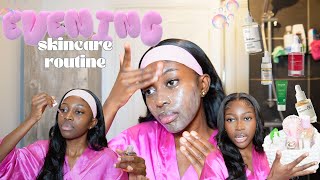 7 Step Evening Skincare Routine for glowy and clear skin 🌿  treating hyperpigmentation [upl. by Malin]