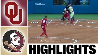 1 Oklahoma vs Florida State Highlights GAME 2  2023 Womens College World Series [upl. by Nnoved]