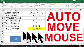 Mouse Mover  I made the mouse cursor move automatically with Excel No more AFK [upl. by Yoshio760]