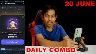 Hamster Kombat Daily Combo Card Today 5M Coins 20 June 2024 [upl. by Aicercul]