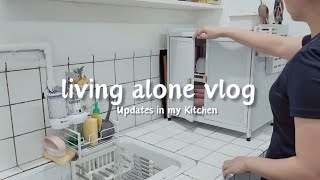 Living Alone Vlog  A solution to my clutter dilemma new dish cabinet unboxings [upl. by Airretnahs]