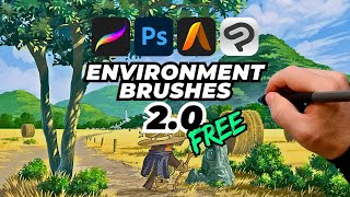 FREE BRUSHES TUTORIAL for Procreate Photoshop Clip Studio Paint and Art Studio Pro [upl. by Libenson]