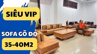 Siêu Phẩm Sofa Gỗ Gõ Đỏ Pachy Chữ U Phòng Khách Rộng 35m2 [upl. by Rednav]