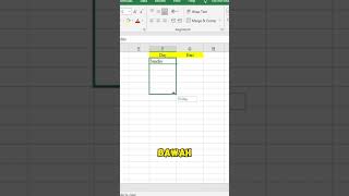 Menulis Hari Pada Microsoft Excel jagoexcel exceltips belajarexcel [upl. by Suckram]