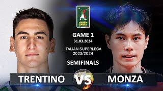 Semifinals of Italian Volleyball SuperLega 20232024  Trentino vs Monza [upl. by Boardman597]