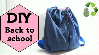 Como hacer una mochila con Jeans Reciclaje Ecobrisa [upl. by Nidia]