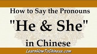 Learn How To Say The Pronouns quotHequot quotShequot in Chinese [upl. by Pressey195]