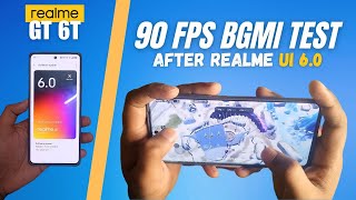 Realme GT6T  UI 60  90 FPS BGMI Test  Battery Drain [upl. by Ozzy399]