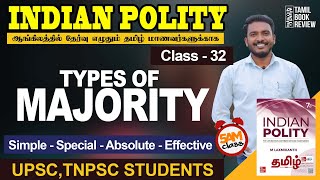 Types of Majority  Class 32  Indian Polity Tamil  MLaxmikanth  Tamil Book Review [upl. by Eelarak]