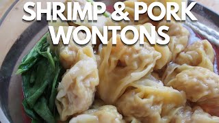 How to Make Chinese Shrimp and Pork Wontons  Wally Cooks Everything [upl. by Rozanna385]