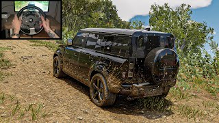 Land Rover Defender 110  Offroading  The Crew Motorfest  Thrustmaster Steering Wheel [upl. by Hungarian]