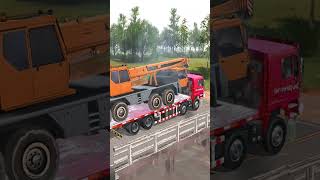 Towing truck carrying tow truck mudrunner simulation truck shorts [upl. by Deacon]