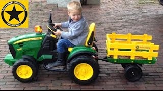 PEG PEREGO JOHN DEERE Ground Force TRACTOR for KIDS operated by 2yr old Jack [upl. by Nyrual]