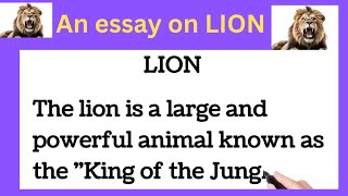 essay on lion in english  10 lines on lion। write a paragraph on lion  lion [upl. by Barcellona]