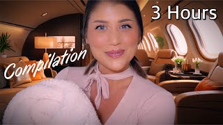 Luxury Flight Attendant Roleplay 3 Hour ASMR Compilation 1st Class Airlines [upl. by Denver915]