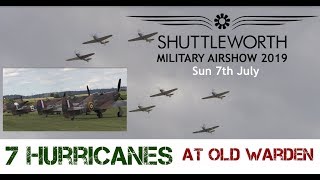 7 HURRICANES  Shuttleworth Military Airshow 2019 [upl. by Lindsey]