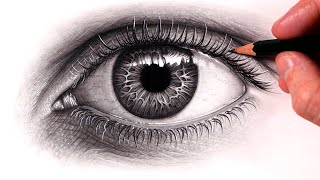 How to Draw a Realistic Eye  Step by Step Tutorial [upl. by Kathrine]