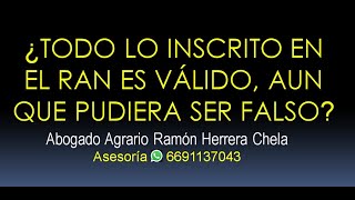 ¿todo lo inscrito en el RAN es válido aunque pudiera ser falso algún documento INFO TEL 6691137043 [upl. by Frangos292]