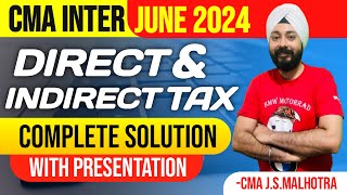 CMA INTER TAX JUNE 2024  SUGGESTED ANSWERS  COMPLETE SOLUTION [upl. by Doralia722]