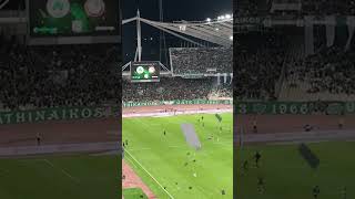 Panathinaikos team entrance Panathinaikos OLYMPIAKOS paofc vlog gate soccer superleague [upl. by Keheley]