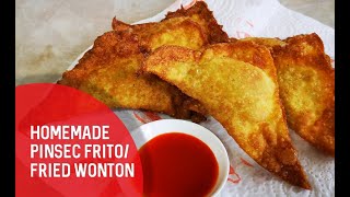 Homemade Pinsec Frito Recipe  OFW Cooking  Fried Wonton Recipe [upl. by Hayila]