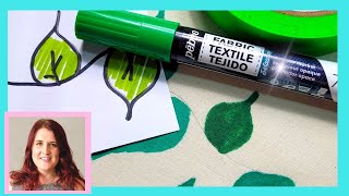 Painting on fabric with Pebeo Fabric Textile Opaque Markers sewing tutorial with faodail creation [upl. by Deerc872]