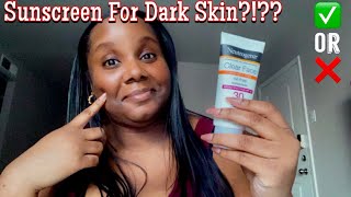 Testing Neutrogena Clear Face Sunscreen On Dark Skin SPF 30  I Am Fee Tv [upl. by Sidell]