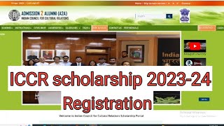 How to register in ICCR Scholarship 202324  ICCR Scholarship 202324 ICCR [upl. by Ahsimit682]