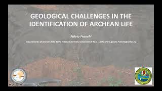 Geological challenges in the identification of Archean life [upl. by Sigismondo]