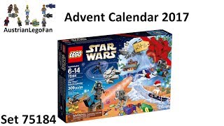 Lego Star Wars 75184 Star Wars Advent Calendar 2017  Lego Speed Build Review [upl. by Ettennor769]