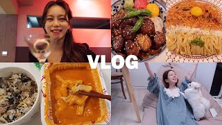 일상 vlog  찾았다 내 인생 로제 떡볶이 신전 로제 떡볶이한남동 데이트꾸덕한 파스타대창덮밥치즈 닭갈비항정살분위기 좋은 칵테일바 [upl. by Ahsatal]