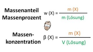 Massenanteil  Massenprozent  Massenkonzentration  Berechnen  Chemie Endlich Verstehen [upl. by Aridatha843]