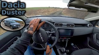 2023 Dacia Duster TCe 150 EDC  dirt road POV test drive  new logo [upl. by Tnecillim92]