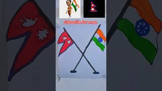 Indian 🇮🇳 Nepal 🇳🇵 flag drawing India vs Nepal flag drawing shorts short art yt20 [upl. by Sanjay781]