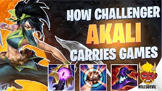 WILD RIFT  How Challenger Players Carry With Akali  Challenger Akali Gameplay  Guide amp Build [upl. by Ailin]