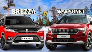 sonet facelift 2024 VS brezza cng comparison  brezza vs new kia sonet features details [upl. by Bolan407]