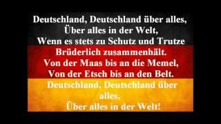 German National Anthem  Deutschland Uber Alles With Lyrics [upl. by Nnylav]