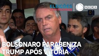 Bolsonaro parabeniza Trump e fala em quotvitória épicaquot [upl. by Weaver]