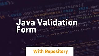 java validation form [upl. by Fowle904]