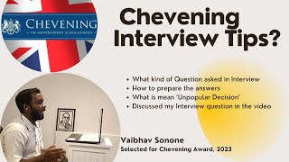 Chevening Interview Tips  Chevening Scholarship  Hindi [upl. by Lemmy]