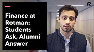 Finance at Rotman  Students Ask Alumni Answer [upl. by Ollecram]