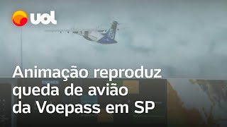 Voepass veja o momento da queda da aeronove em animação da Cenipa vídeo [upl. by Twedy372]