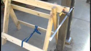 DIY Sawhorse holding up a pergola post [upl. by Nadual702]