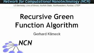 Nanoelectronic Modeling Lecture 21 Recursive Green Function Algorithm  Part 13 [upl. by Barbarese]