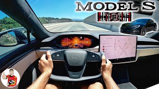 The Tesla Model S Plaid Made Me Hyperventilate…and I Loved It POV Drive Review [upl. by Leirua653]